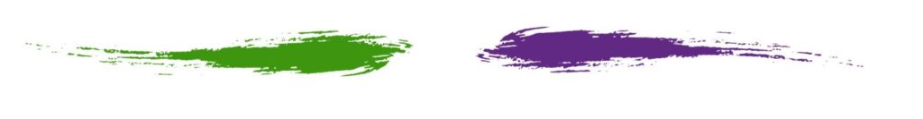 Ligne coups de pinceaux violet et vert